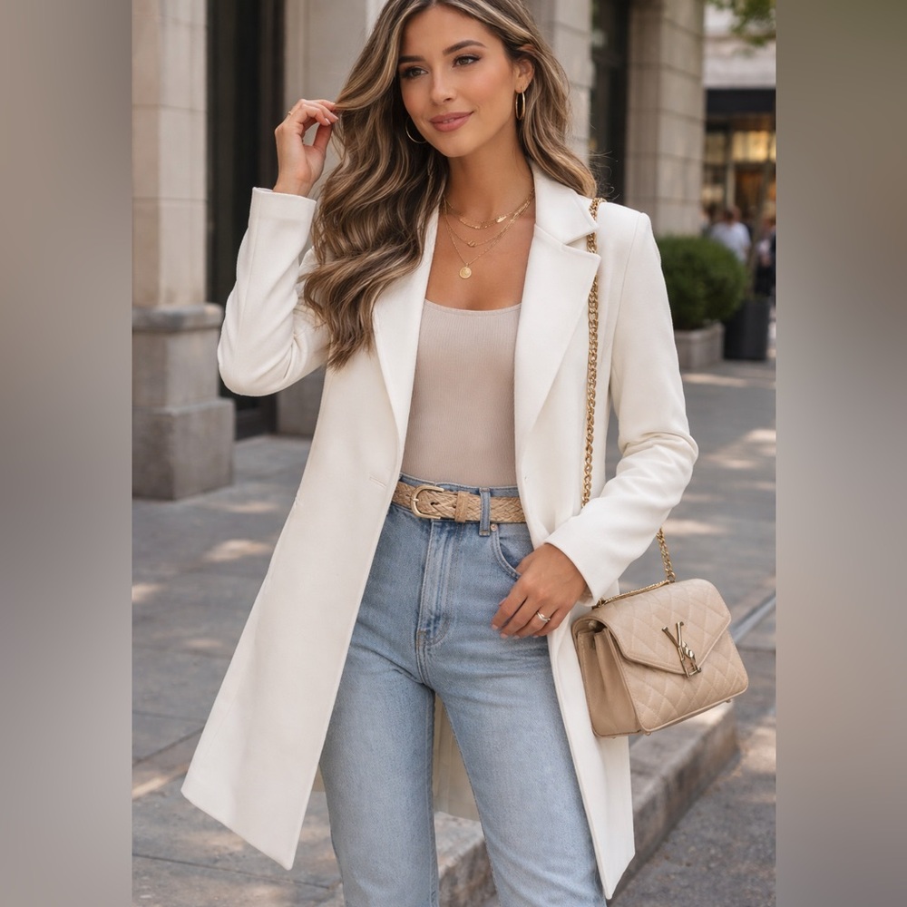Elegant White Women's Coat